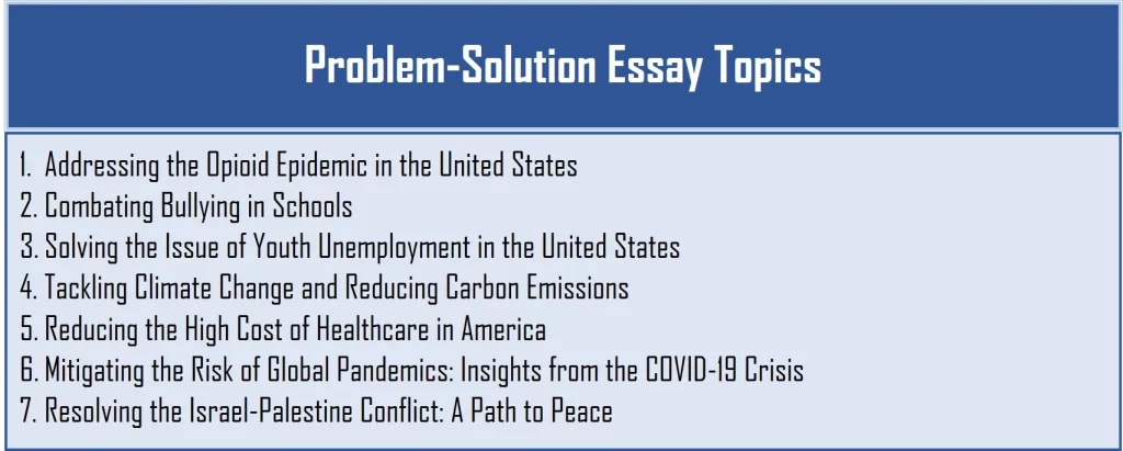 Problem Solution Essay Topics